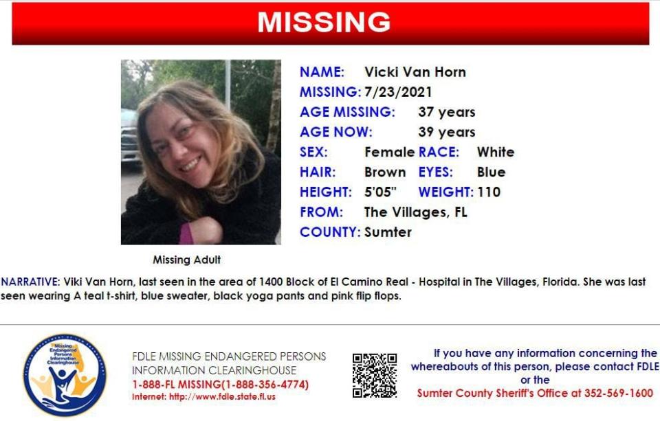 Vicki Van Horn was last seen in The Villages on July 23, 2021.