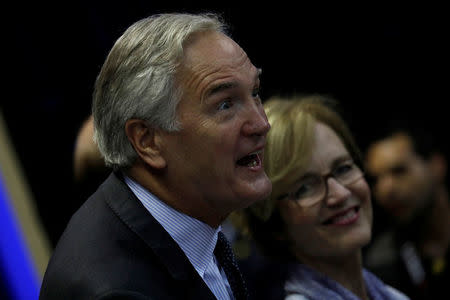 Sen. Luther Strange (R-AL) speaks with supporters during a campaign rally with U.S. President Donald Trump (unseen) in Huntsville, Alabama, U.S. September 22, 2017. REUTERS/Aaron P. Bernstein