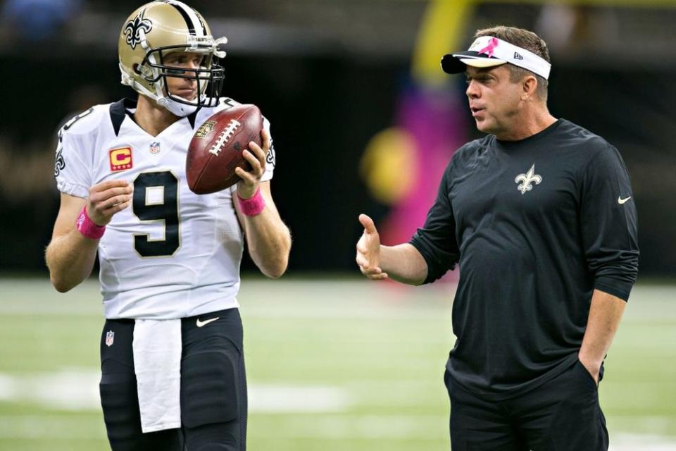 Quarterback Drew Brees and coach Sean Payton