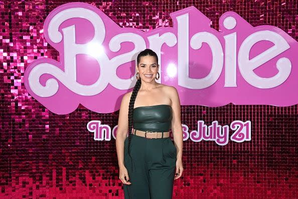 America Ferrera attends a photocall on July 13, 2023 in London, England. (Photo by Stuart C. Wilson/Getty Images for Warner Bros. )