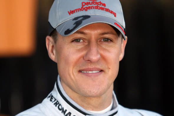 File photo dated 01/02/2010 of Mercedes GP driver Michael Schumacher during a photocall at the Circuit de la Comunitat Valenciana Ricardo Tormo, Valencia.