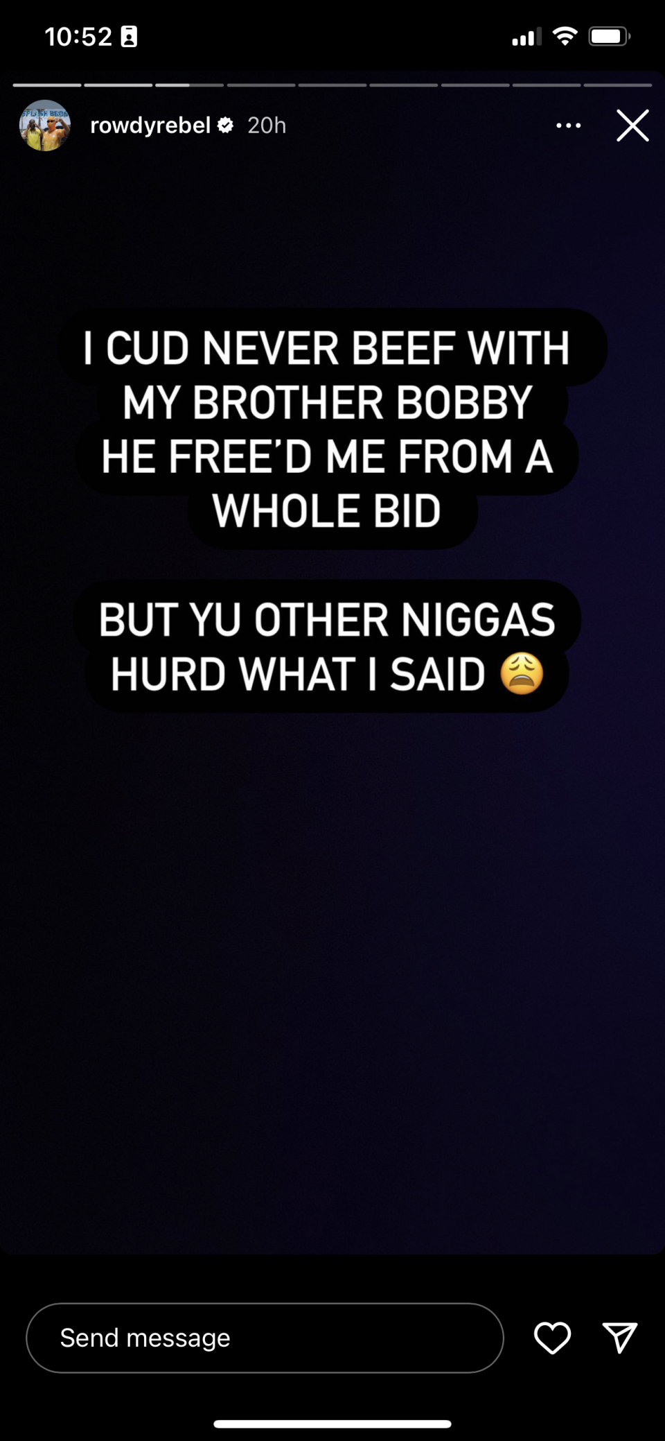 Rowdy Rebel IG story 