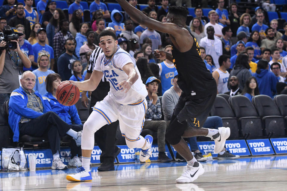 One of the arrested players, LiAngelo Ball, pictured in an exhibition game on Nov. 1, comes from a famous basketball family. (Photo: Icon Sportswire via Getty Images)