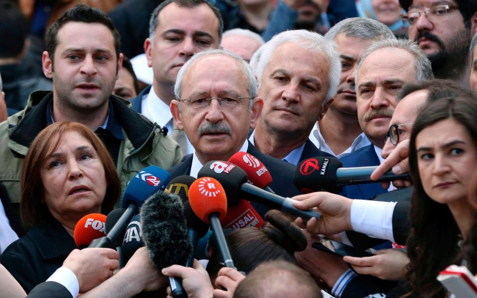 Kemal Kilicdaroglu, leader of the CHP opposition party, said his party would contest the results - Credit: AFP PHOTO / ADEM ALTAN