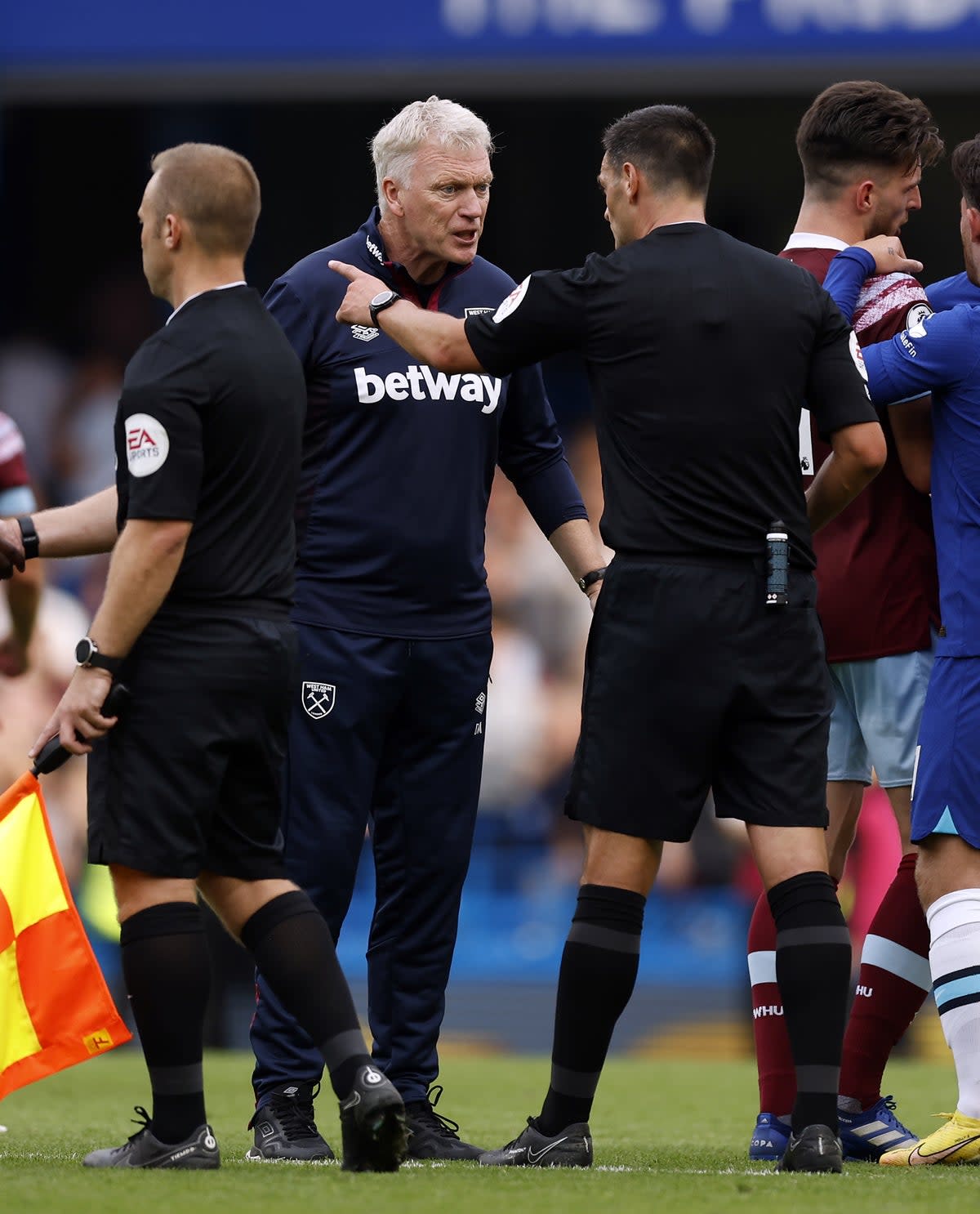 David Moyes was unhappy with the decision to rule out a late equaliser for West Ham against Chelsea (Steven Paston/PA) (PA Wire)