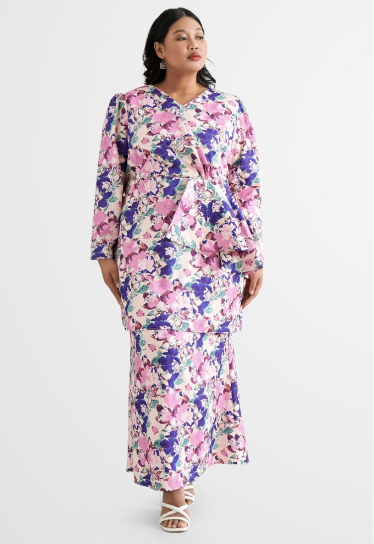 Mis Claire Zahara PETRA Wrap Peplum Kurung Set. PHOTO: Zalora