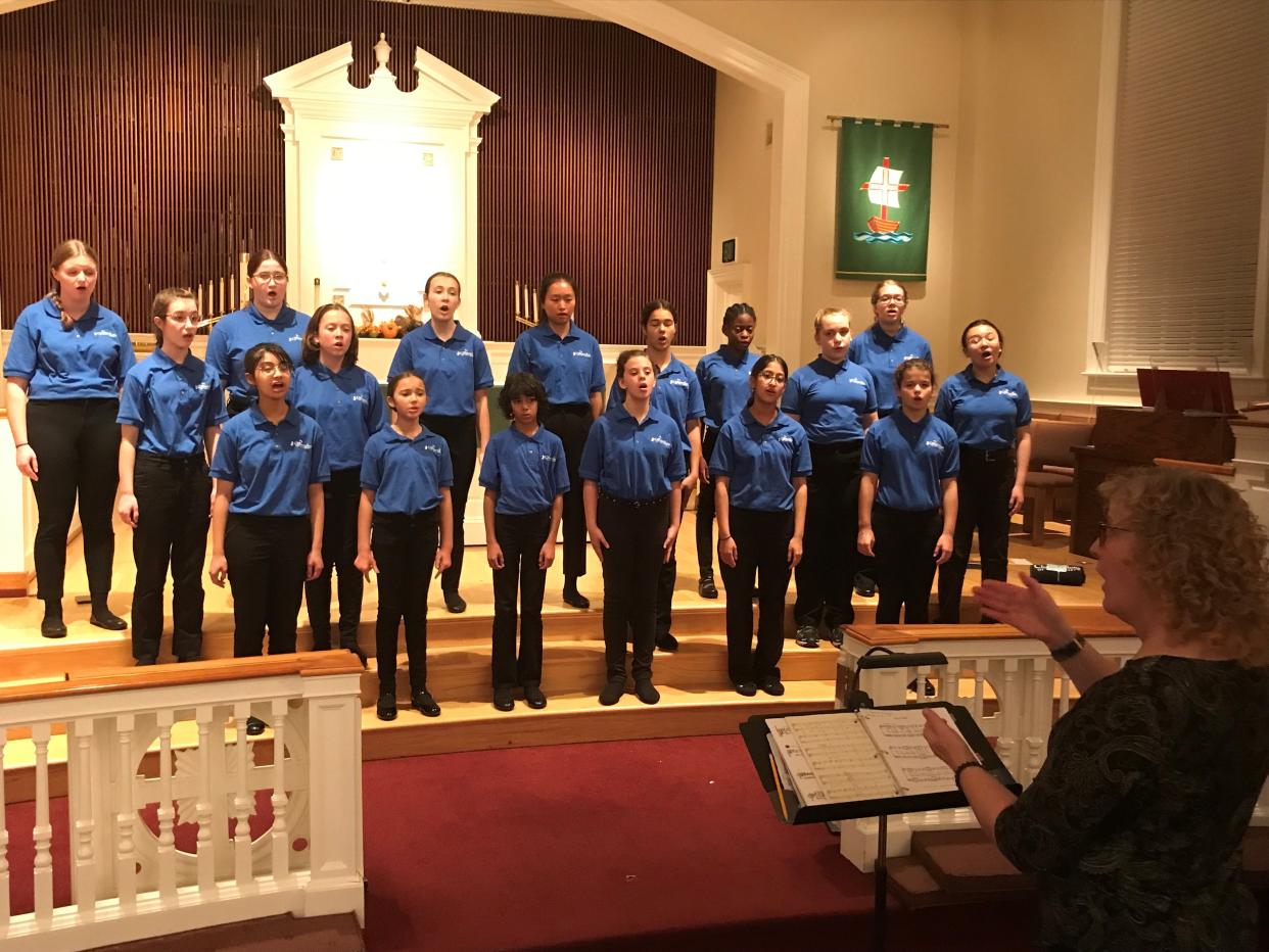 Some of the ChildrenSong singers rehearse an African-American spiritual and Christmas music for upcoming performances  at Radio City Music Hall and in Philly and South Jersey.