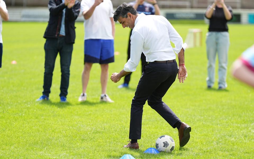 Rishi Sunak's football skills came under fire after a recent visit to Chesham United Football Club