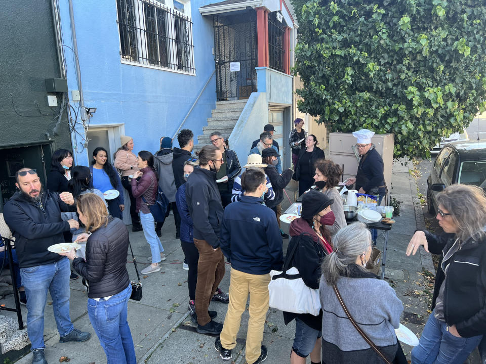 The pancake event in action in San Francisco. (Curtis Kimball)