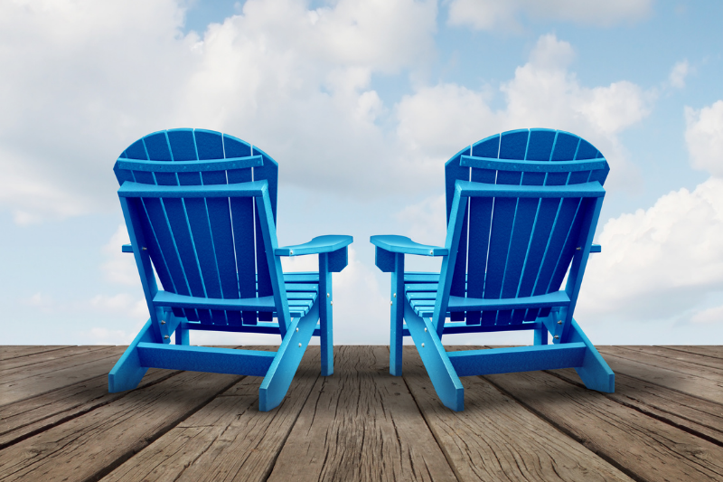 Blue Chairs on Wooden Floor