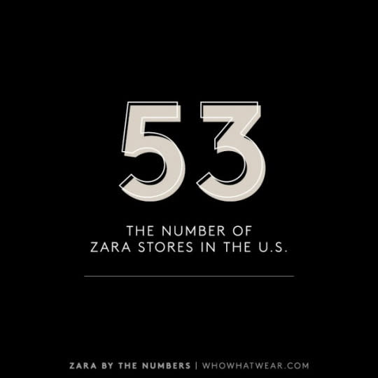 Zara operates 53 brick-and-mortar stores in the U.S., plus two Massimo Dutti stores, which fall under the umbrella of Zara’s parent company, Inditex. 