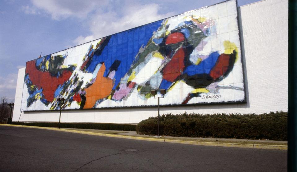 The colorful 200-foot and locally iconic Stefan Knapp mural on the side of Alexander's department store in Paramus, N.J., seen here on March 7, 1985, when it was about to celebrate its 23rd year (on March 19) of it's completion.