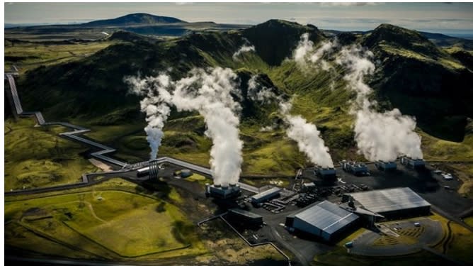 2021年9月8日瑞士新創公司Climeworks世界第一個，碳捕捉和轉化工廠Orca在冰島啟用，是直接碳捕捉產業的一個里程碑，每年可捕獲4,000噸二氧化碳。(圖/carbfix) 