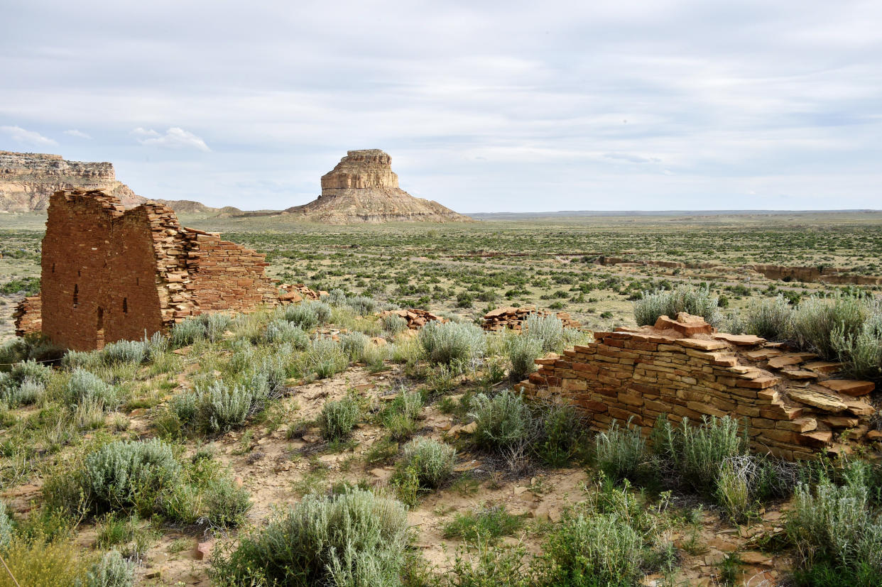 The ruins of a house built by ancient Puebloan people at Chaco Culture National Historical Park in 2015. (Mladen Antonov / AFP via Getty Images)