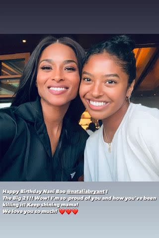 <p>Natalia Bryant/Instagram</p> Ciara also paid a birthday tribute to Natalia on Friday