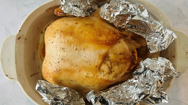 roast chicken in tin foil