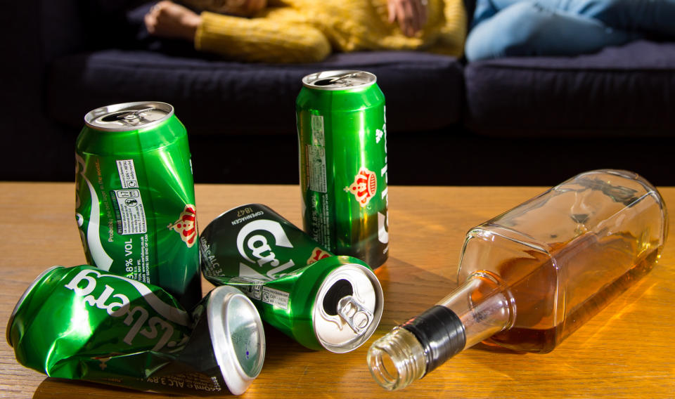 PICTURE POSED BY MODEL A woman asleep after drinking lots of alcohol.