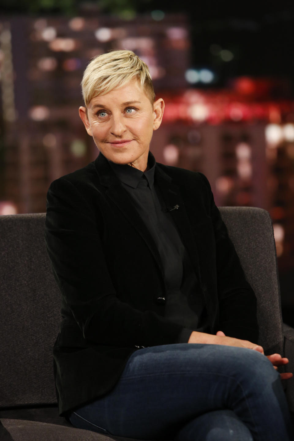 Ellen DeGeneres wearing black. 