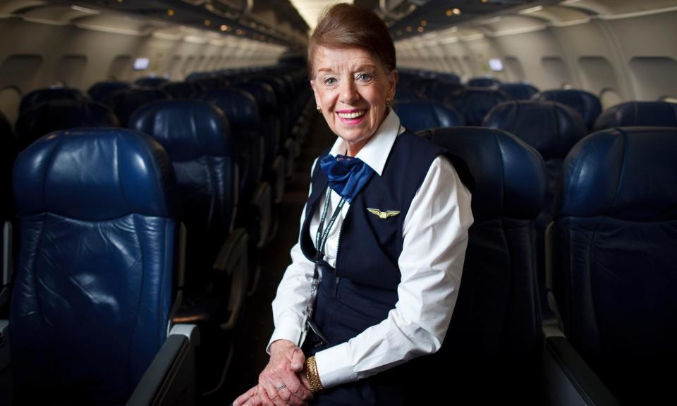 <span>Bette Nash, the world’s longest serving flight attendant, died at age 88.</span><span>Photograph: Boston Globe/Getty Images</span>