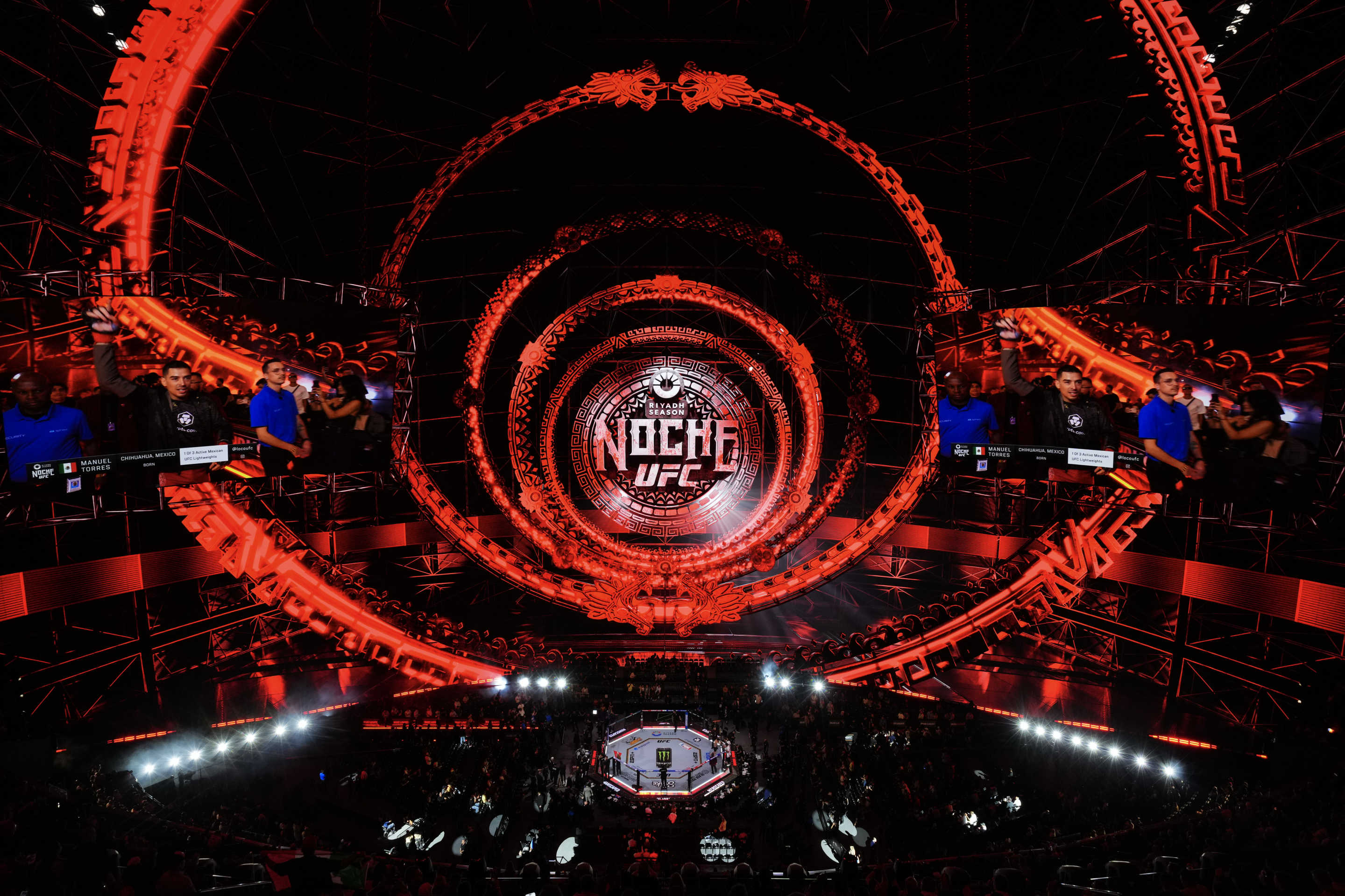 LAS VEGAS, NEVADA - SEPTEMBER 14: A general view of the Octagon during the UFC 306 at Riyadh Season Noche UFC event at Sphere on September 14, 2024 in Las Vegas, Nevada. (Photo by Cooper Neill/Zuffa LLC)