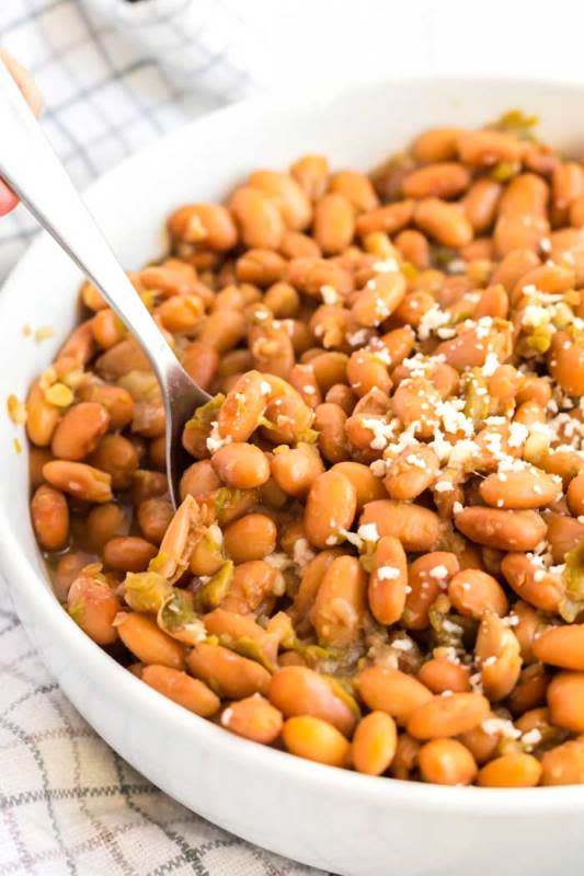 <p>Food Folks and Fun</p><p>These Crock Pot green chile pinto beans are the perfect recipe for stuffing into burritos. </p><p><strong>Get the recipe: <a href="https://foodfolksandfun.net/pinto-beans-recipe/" rel="nofollow noopener" target="_blank" data-ylk="slk:Crock Pot Green Chile Pinto Beans;elm:context_link;itc:0;sec:content-canvas" class="link rapid-noclick-resp">Crock Pot Green Chile Pinto Beans</a></strong></p>
