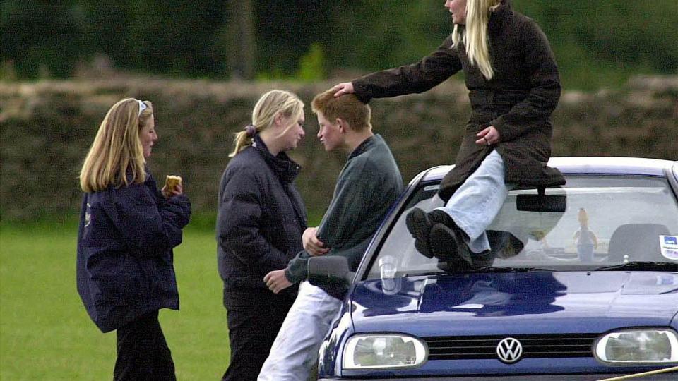 Prince Harry spends time with three female friends in  June 2001