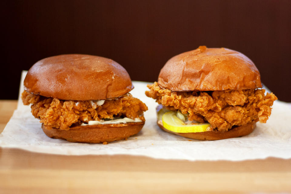 This week, the world was abuzz about Popeye's chicken sandwich. But how does it stack up against its many competitors? Nick Kindelsperger of the Chicago Tribune weighs in. (Nick Kindelsperger/Chicago Tribune/Tribune News Service via Getty Images)