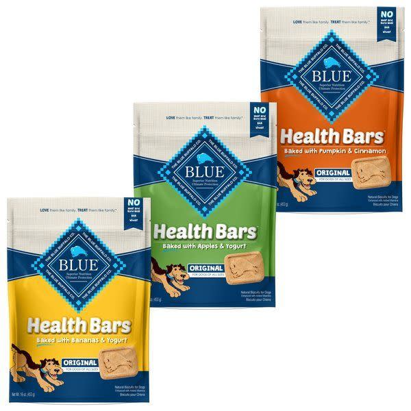 <p><a href="https://clicks.trx-hub.com/xid/hearstcorp_9eb67_ghk?q=https%3A%2F%2Fwww.chewy.com%2Fvariety-pack-blue-buffalo-health-bars%2Fdp%2F654374&p=https%3A%2F%2F&utmSource=yahoo-us&utmCampaign=65&utmMedium=syn" rel="nofollow noopener" target="_blank" data-ylk="slk:Shop Now;elm:context_link;itc:0;sec:content-canvas" class="link ">Shop Now</a></p><p>Blue Buffalo Health Bars Variety Pack</p><p>$14.94</p>