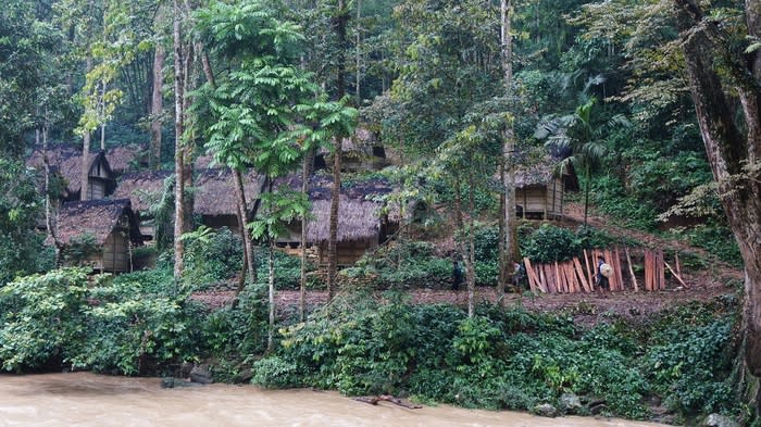 Rice barn: After crossing Ciujung river, you will see Baduy traditional rice barns shaped like a small house. (