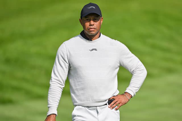 <p>Ben Jared/PGA TOUR via Getty</p> Woods also suffered back spasm prior to leaving the competition