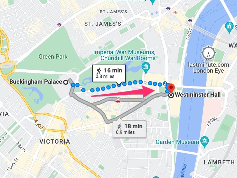 Queen Elizabeth procession route