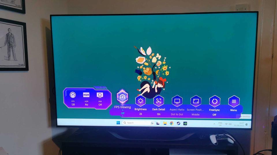 Hisense U7K TV with Game menu options on screen