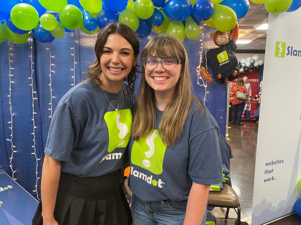Miranda Raines, digital marketing specialist, and Chloe Beth Givens, senior digital strategist, at the Farragut West Knox Chamber of Commerce Business Expo at Rothchild Catering and Event Center on May 1, 2024.
