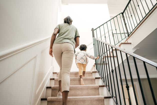 An easy way to get in some movement is a walk up and down the stairs. (Photo: kate_sept2004 via Getty Images)