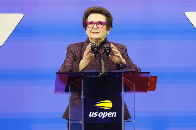 <p>CJ GUNTHER/EPA-EFE/Shutterstock</p> Billie Jean King at the US Open in New York City on Aug. 28, 2023