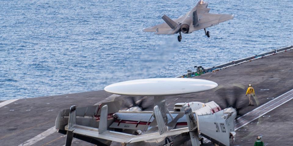 F-35C launches off Navy aircraft carrier USS Carl Vinson