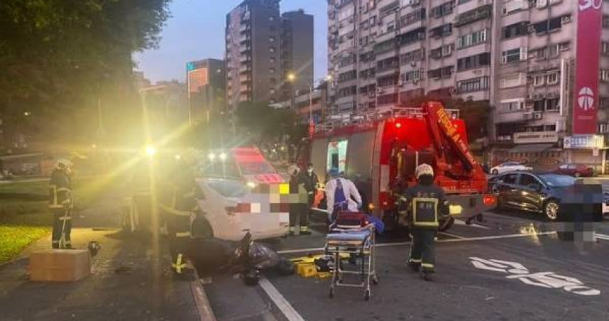 承德路二段今日凌晨發生嚴重車禍，導致1死2傷悲劇。（圖／翻攝畫面）