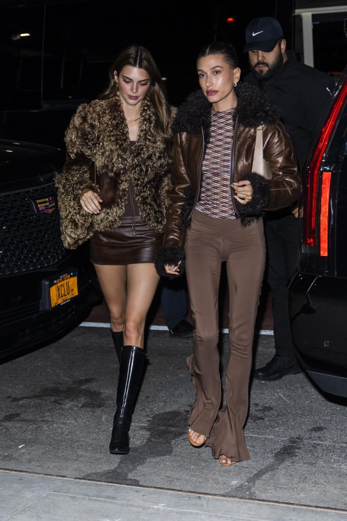 Hailey Bieber Wore BFF Kendall Jenner's Unique Bomber Jacket