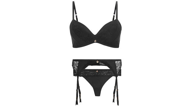 Silk & Lace Push Up Set with Plunge Bra