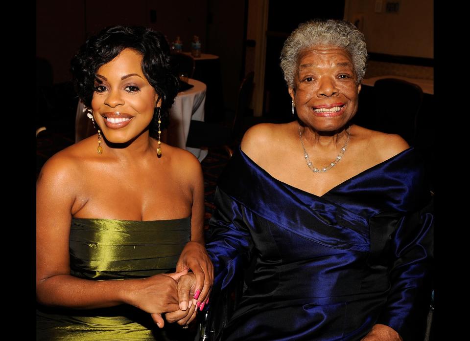 Actress/host Niecy Nash and Dr. Maya Angelou attend the 34th Annual AWRT Gracie Awards Gala at the New York Marriott Marquis.