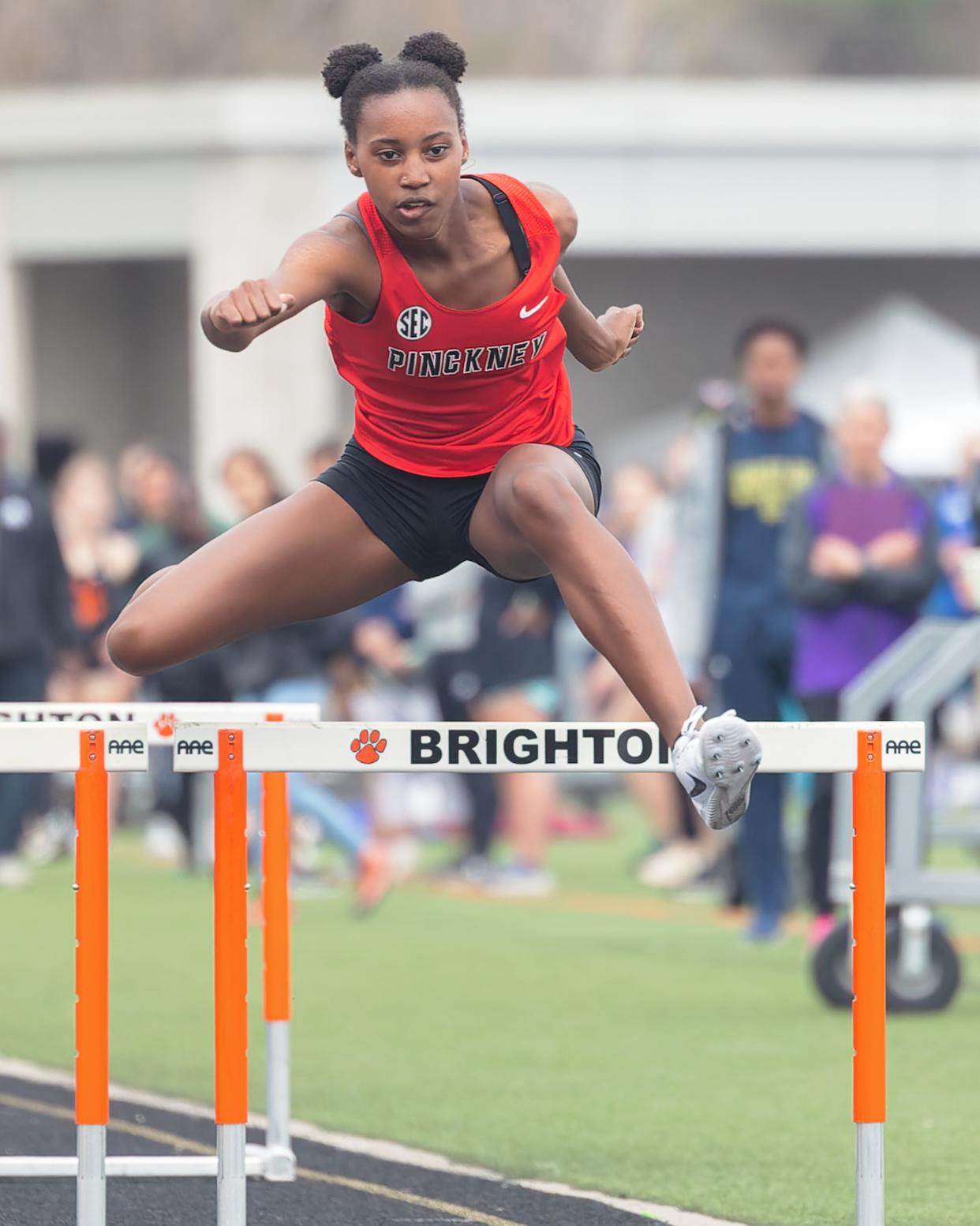 Pinckney freshman Davea Crowe is the 2024 Livingston County girls track and field Athlete of the Year.