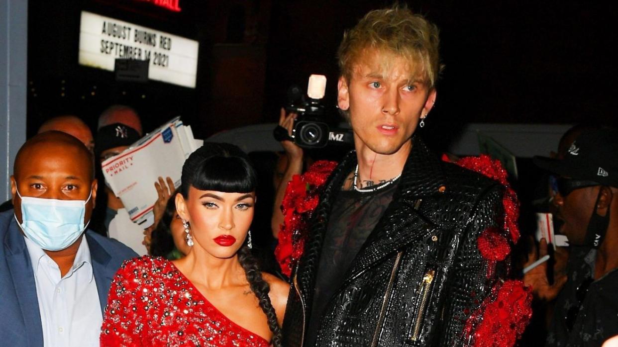 Megan Fox and Machine Gun Kelly make an appearance at Justin Bieber's after-party