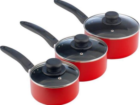 We love the retro feel of this affordable set of pans (Argos)