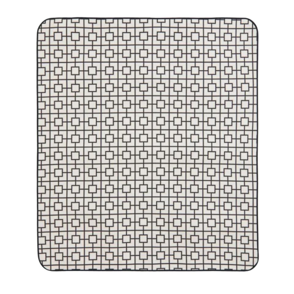 Black patterned geometric picnic blanket