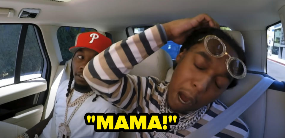 Takeoff exclaiming "Mama!"