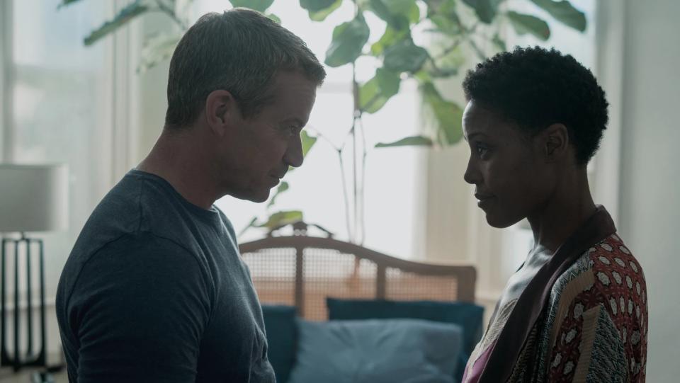 Max Beesley and Christine Adams in Hijack.