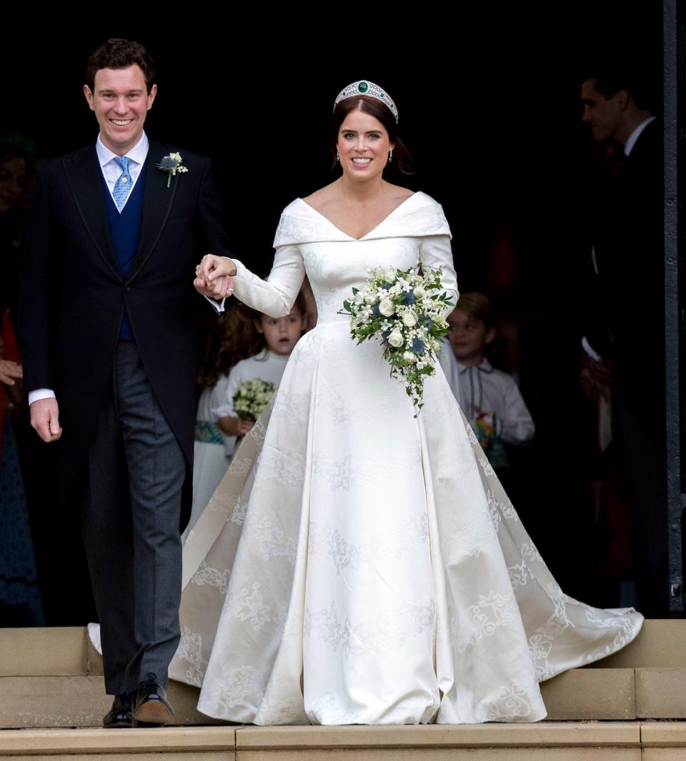 Princess Eugenie wearing her wedding gown