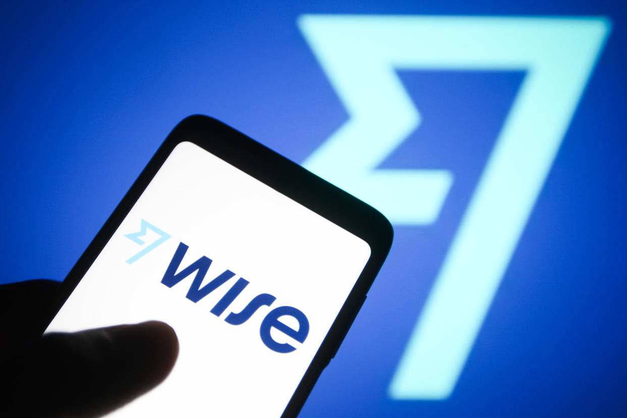 n this photo illustration a Wise (formerly TransferWise) company's logo is seen on a smartphone screen