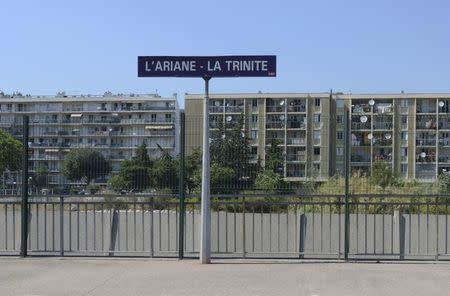 General view of apartment buildings in Ariane, a district with a big Muslim population, is seen beyond the Ariane-Trinite railay station, in Nice, France, July 18, 2016. REUTERS/Jean-Pierre Amet