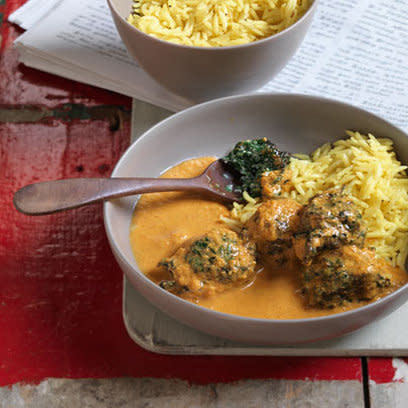 Fluffy spinach koftas with tomato curry: Recipes: Red Online